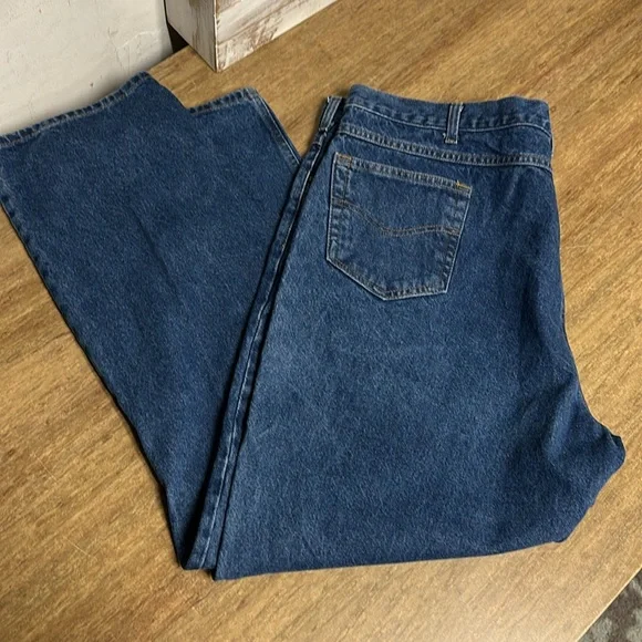 Carhartt great shape 100% cotton blue denim relaxed fit brown pockets mens jeans - Picture 4 of 8